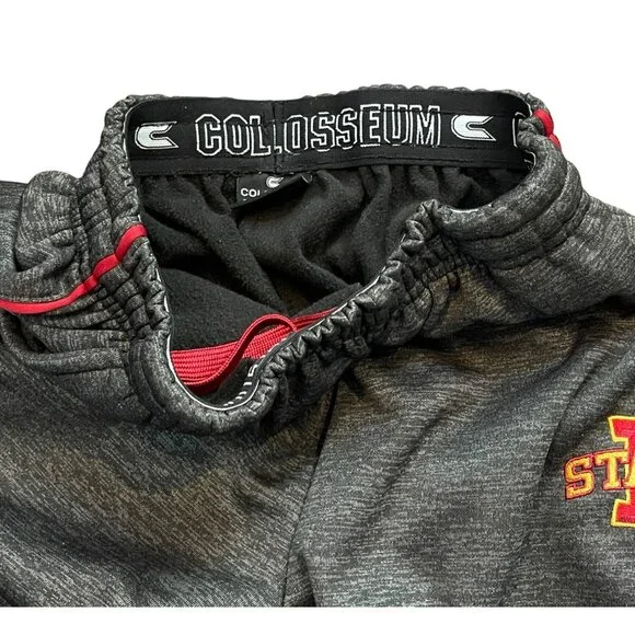Iowa State Cyclones Mens Jogger Sweatpants Small By Colosseum Gray & Red Polyest - Picture 11 of 12